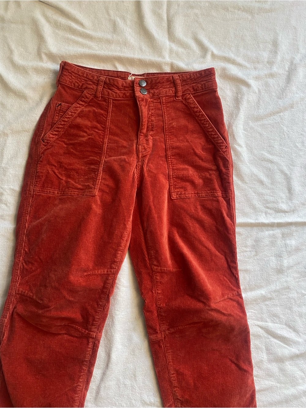 Anthropologie Pilcro Corduroy Pants The Wanderer Relaxed Leg Salmon Red Size 28 - Picture 3 of 6